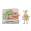Clearance Bloomingville Puppe Lara Braun inkl. Koffer und Kleidung 6-teilig