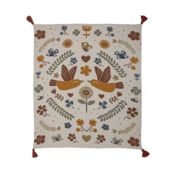 Hot Bloomingville Tagesdecke Braun mit Vu00f6geln