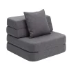 Hot by KlipKlap KK 3 Fold Sofa Single Soft Blue grey
