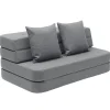 Clearance by KlipKlap KK 3 fold Sofa XL soft (140 cm) Blue grey