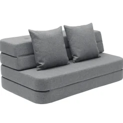 Clearance by KlipKlap KK 3 fold Sofa XL soft (140 cm) Blue grey