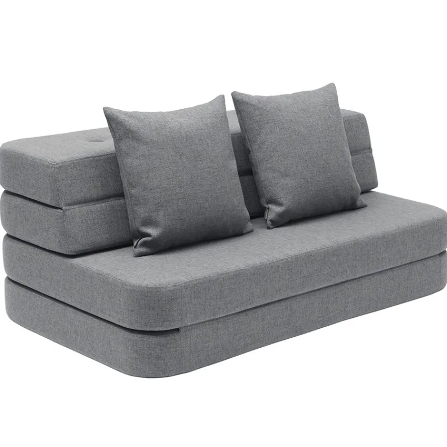 Clearance by KlipKlap KK 3 fold Sofa XL soft (140 cm) Blue grey