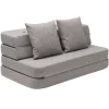 Best by KlipKlap KK 3 fold Sofa XL soft 140 cm Multi Grey/Grey