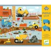 Hot Djeco Bodenpuzzle Baustelle - 12 + 5 Teile
