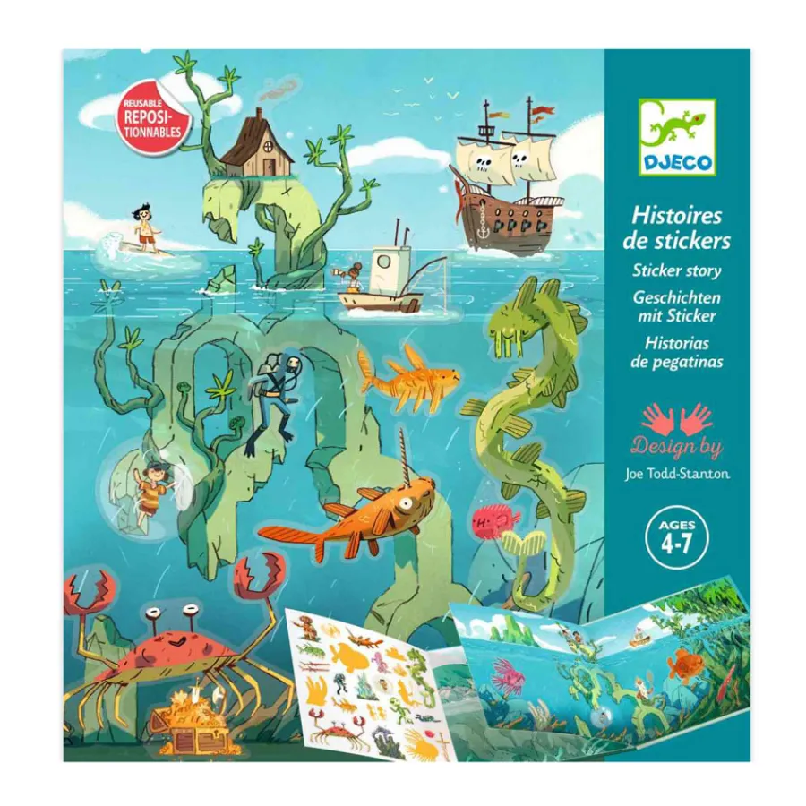 New Djeco Geschichten mit Sticker Meeresabenteuer