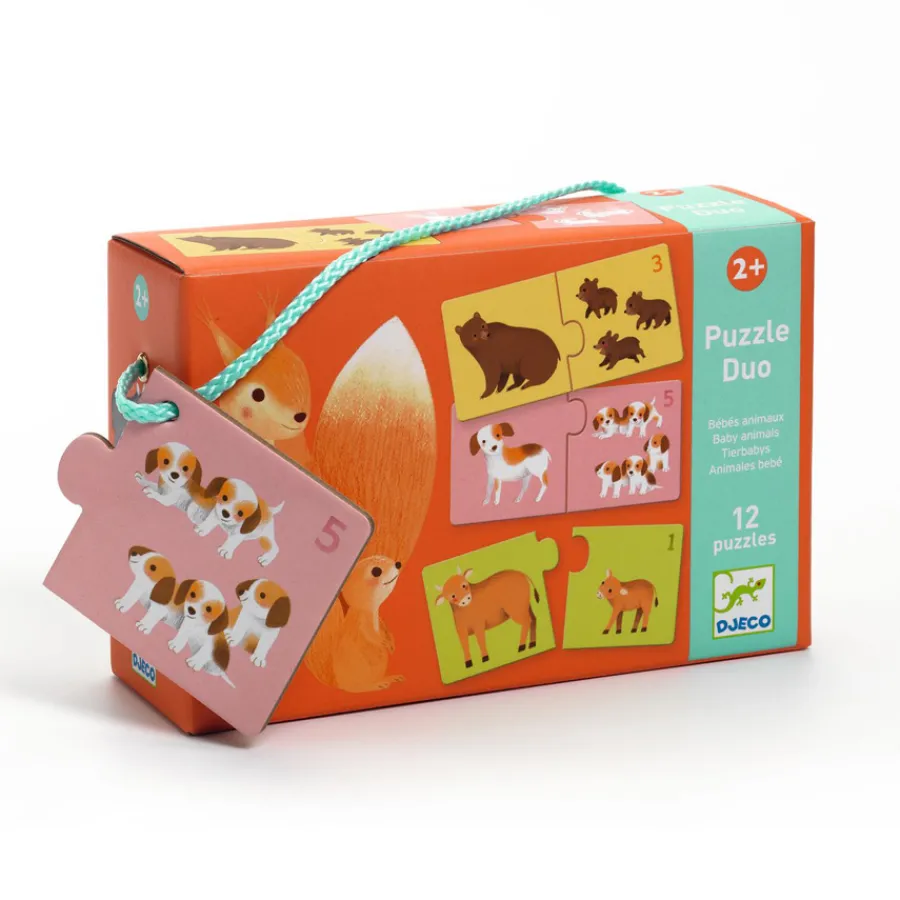 Hot Djeco Lernspiel Puzzle duo Tierbabys