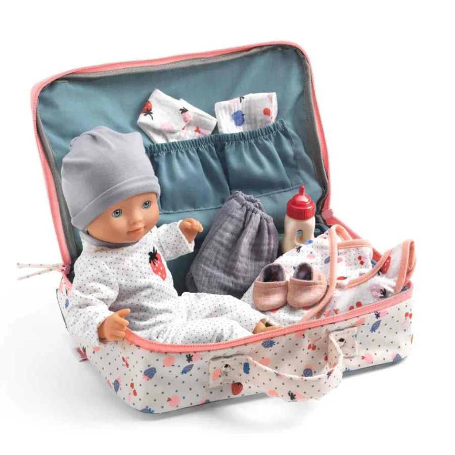 Outlet Djeco POMEA Puppe Vanille im Koffer