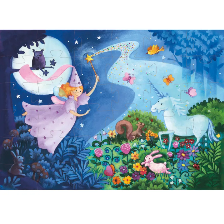 Clearance Djeco Puzzle Die Fee und das Einhorn - 36 Teile