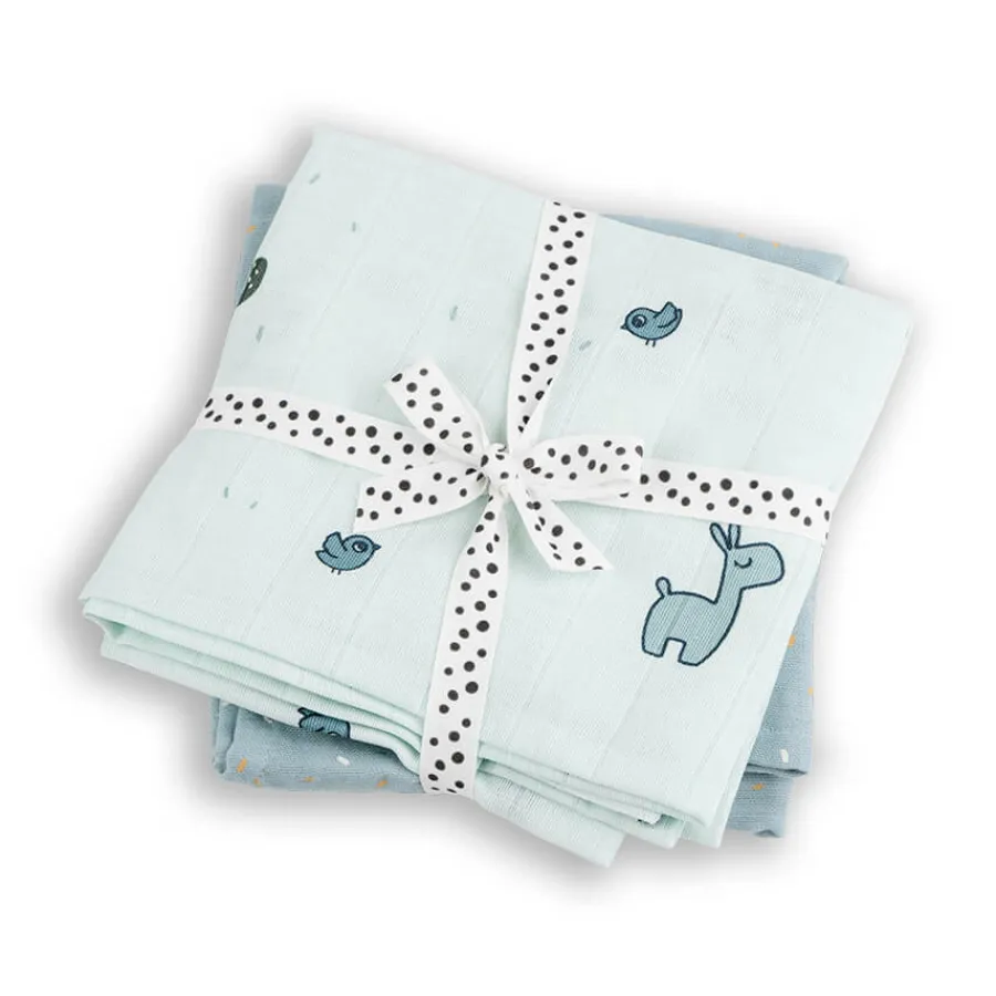 New Done by Deer Mullwindel Wrap Lalee Blau 2er-Set