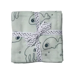 Hot Done by Deer Tuch Swaddle Sea Friends Blue 2er-Set