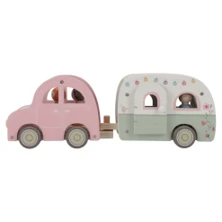 Clearance Little Dutch Holzspielzeugauto mit Wohnwagen