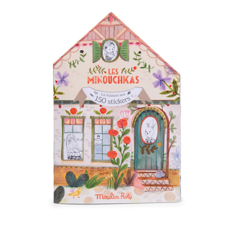 Clearance Moulin Roty Malbuch mit 150 Stickern Minouchkas