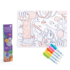 Online Moulin Roty Tischset & 5 abwaschbare Filzstifte Toupitis