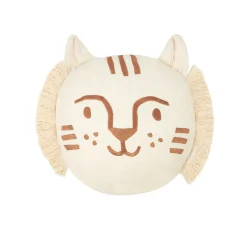 New Nobodinoz Kissen Bestickt Tiger Face Brown/ Natural