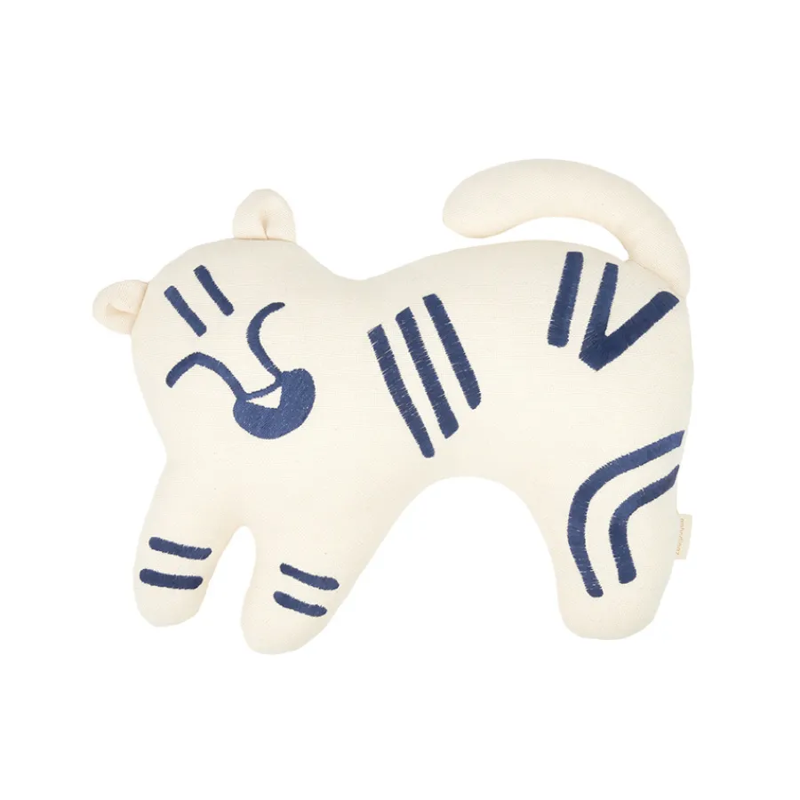 Clearance Nobodinoz Kissen Bestickt Tiger Blue/ Natural