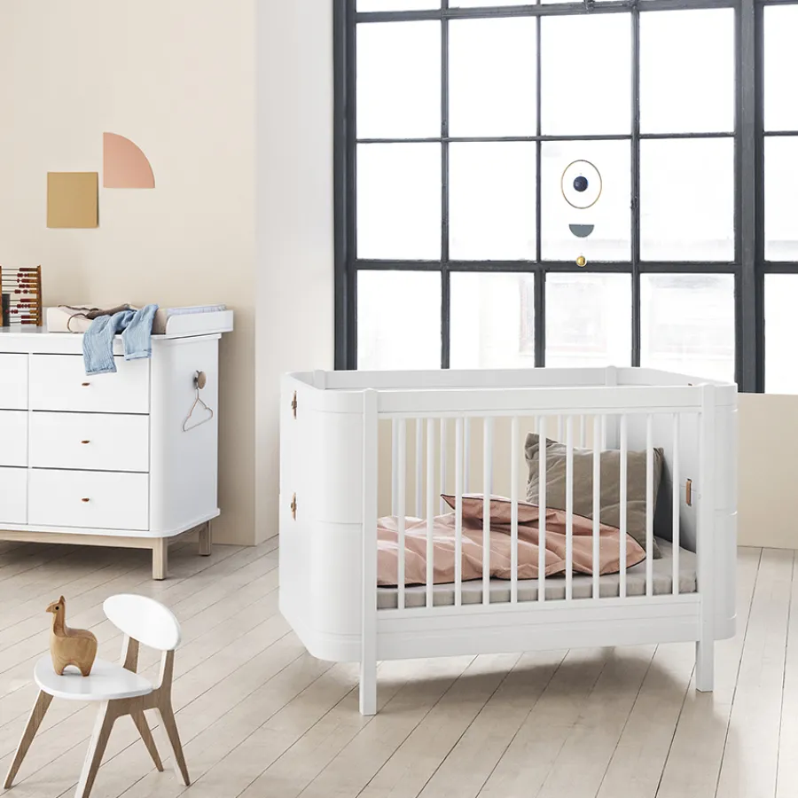 Discount Oliver Furniture Baby- und Kinderbett Wood Mini+ Weiu00df inkl. Umbauset Juniorbett