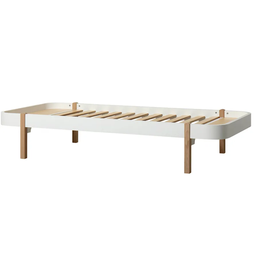 New Oliver Furniture Bett Wood Lounger 90 x 200 Weiu00df/Eiche