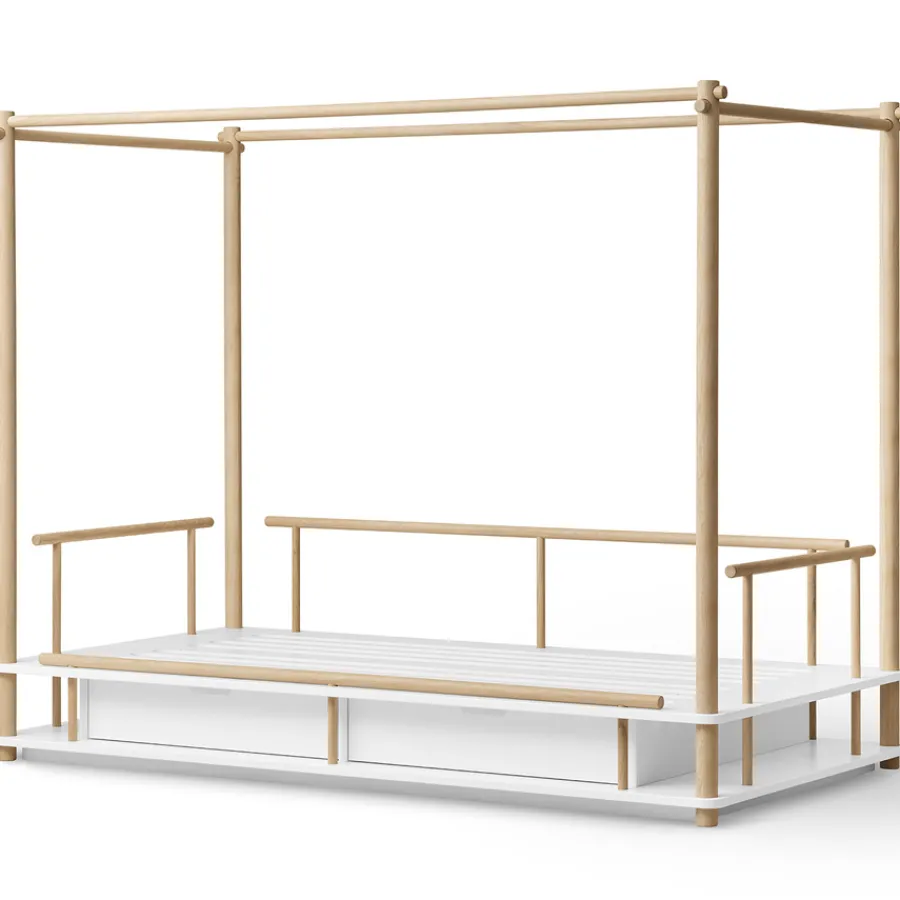 Online Oliver Furniture Camp Himmelbett 90x180 cm weiu00df/Eiche