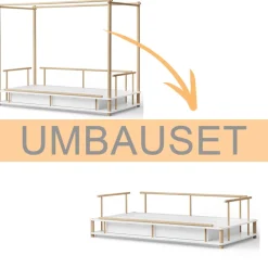 Outlet Oliver Furniture Camp Umbauset Himmelbett zum Bettsofa Eiche