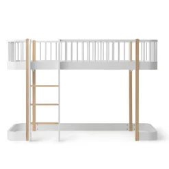 Sale Oliver Furniture halbhohes Hochbett Wood Original Weiu00df/Eiche - Leiter vorne 138 cm