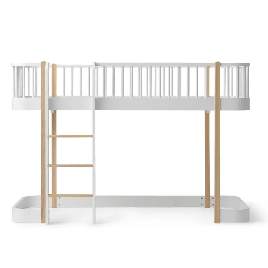 Sale Oliver Furniture halbhohes Hochbett Wood Original Weiu00df/Eiche - Leiter vorne 138 cm
