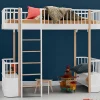 Clearance Oliver Furniture Hochbett Wood Original Weiu00df/Eiche - Leiter vorne
