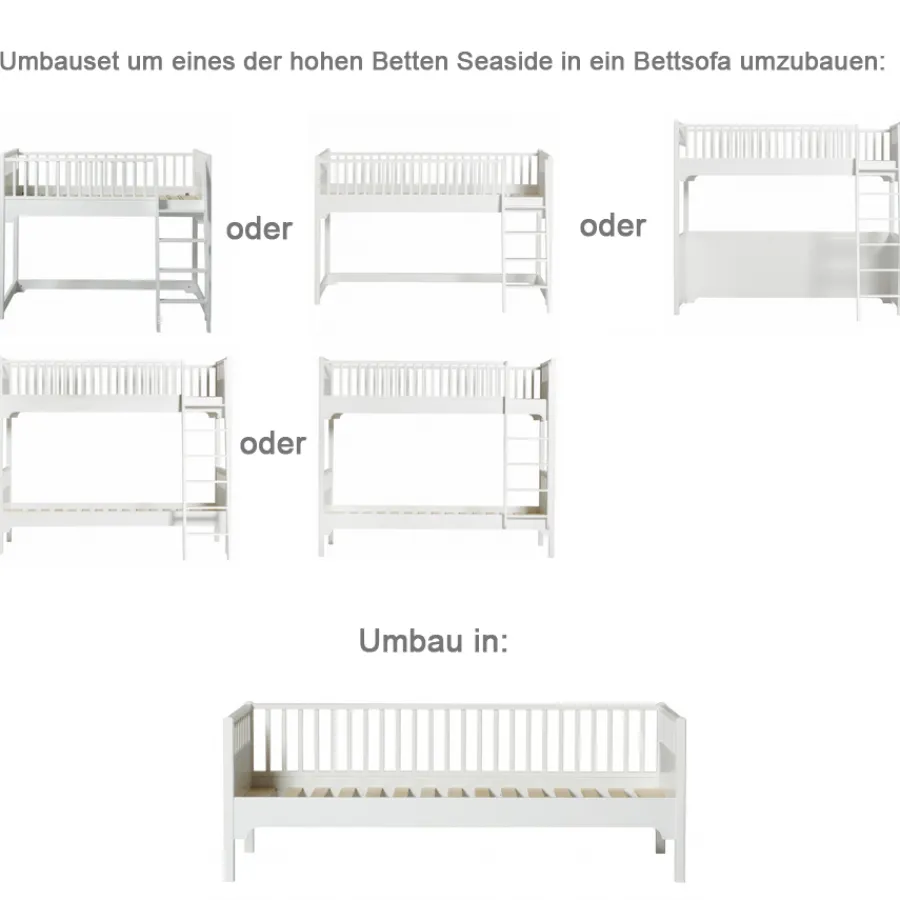 Clearance Oliver Furniture Umbauset Seaside alle hohen Betten zum Bettsofa