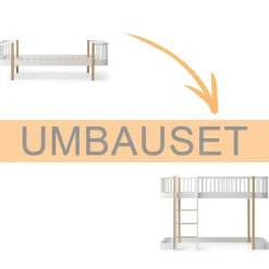Sale Oliver Furniture Umbauset Wood Original Einzelbett/Juniorbett zum halbhohen Hochbett 138 cm weiu00df/Eiche