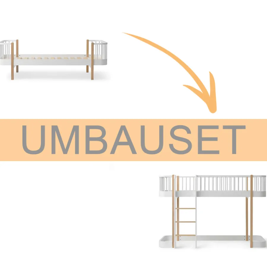 Sale Oliver Furniture Umbauset Wood Original Einzelbett/Juniorbett zum halbhohen Hochbett 138 cm weiu00df/Eiche