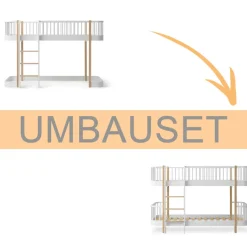 Online Oliver Furniture Umbauset Wood Original halbhohes Hochbett 138 cm zum halbhohen Etagenbett weiu00df/Eiche