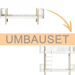 Clearance Oliver Furniture Umbauset Wood Original Einzelbett/Juniorbett zum Etagenbett, weiu00df/Eiche
