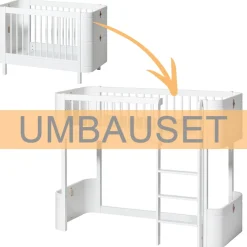 Clearance Oliver Furniture Umbauset fu00fcr Baby- und Kinderbett Wood Mini+ zum halbhohen Hochbett Weiu00df