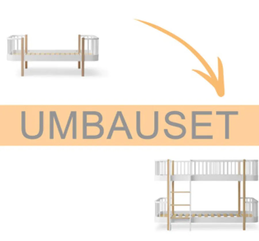 Online Oliver Furniture Umbauset Wood Original Juniorbett zum halbhohen Etagenbett weiu00df/Eiche
