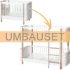 Oliver Furniture Umbauset Wood Mini+ Basic zum halbhohen Etagenbett Weiu00df/Eiche