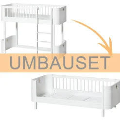 Discount Oliver Furniture Umbauset Wood Mini+ halbhohes Hochbett zum Juniorbett Weiu00df