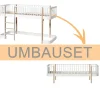 Outlet Oliver Furniture Umbauset Wood Original Halbhohes Hochbett zu Einzelbett, Weiu00df/Eiche
