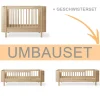 Outlet Oliver Furniture Umbauset Wood Mini+ Babybett inkl. Umbauset Juniorbett und Geschwisterset zu 2 Juniorbetten Eiche