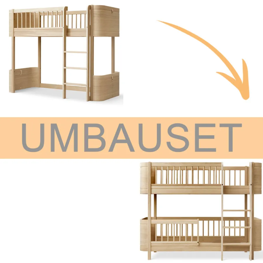 Sale Oliver Furniture Umbauset Wood Mini+ halbhohes Hochbett zum halbhohen Etagenbett Eiche