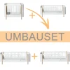 Hot Oliver Furniture Umbauset Wood Mini+ Basic und Geschwisterset zu 2 Juniorbetten Weiu00df/Eiche