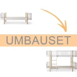 Online Oliver Furniture Umbauset Wood Original Einzelbett zum halbhohen Etagenbett weiu00df/Eiche