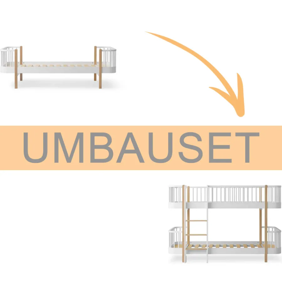 Online Oliver Furniture Umbauset Wood Original Einzelbett zum halbhohen Etagenbett weiu00df/Eiche