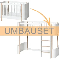 Sale Oliver Furniture Umbauset fu00fcr Baby- und Kinderbett Wood Mini+ zum halbhohen Hochbett Weiu00df/Eiche