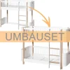New Oliver Furniture Umbauset Wood Mini+ halbhohes Hochbett zum halbhohen Etagenbett Weiu00df/Eiche