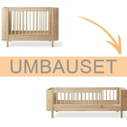 Outlet Oliver Furniture Umbauset Wood Mini+ Juniorbett Ergu00e4nzung f. Wood Mini+ Babybett Eiche