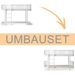 Outlet Oliver Furniture Umbauset Wood Original halbhohes Hochbett 138 cm zum halbhohen Etagenbett weiu00df
