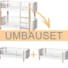 New Oliver Furniture Umbauset Wood Mini+ halbhohes Etagenbett zu 2 Juniorbetten Weiu00df/Eiche