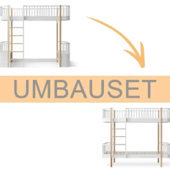 Clearance Oliver Furniture Umbauset Wood Original Hochbett zum Etagenbett weiu00df/Eiche