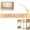 New Oliver Furniture Umbauset Wood Mini+ Babybett inkl. Umbauset Juniorbett zum halbhohen Hochbett Eiche