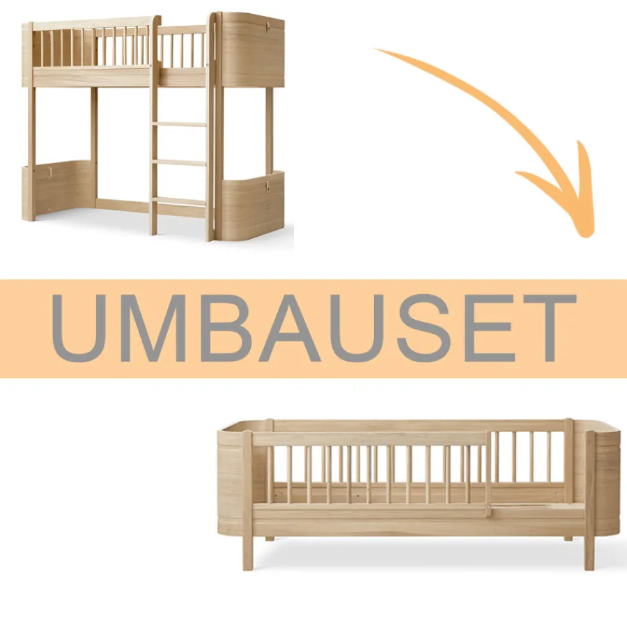 Online Oliver Furniture Umbauset Wood Mini+ halbhohes Hochbett zum Juniorbett Eiche