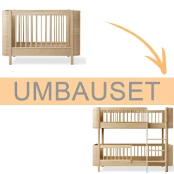 Sale Oliver Furniture Umbauset Wood Mini+ Babybett inkl. Umbauset Juniorbett zum halbhohen Etagenbett Eiche